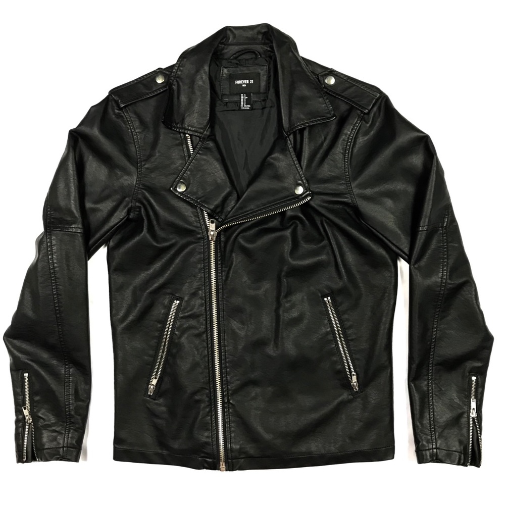 Forever 21 Black Faux Leather Biker Jacket